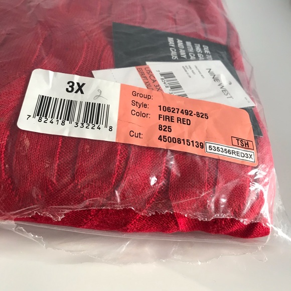 Nine West RED Knit Cotton Winter Sweater Dress Plus Size - Picture 4 of 14